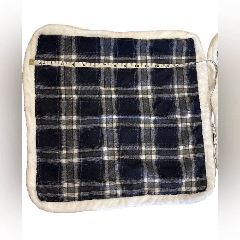 Plaid Blue and White pillow cover